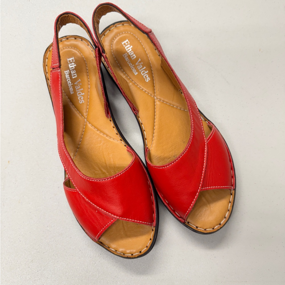 Red Leather Sandals